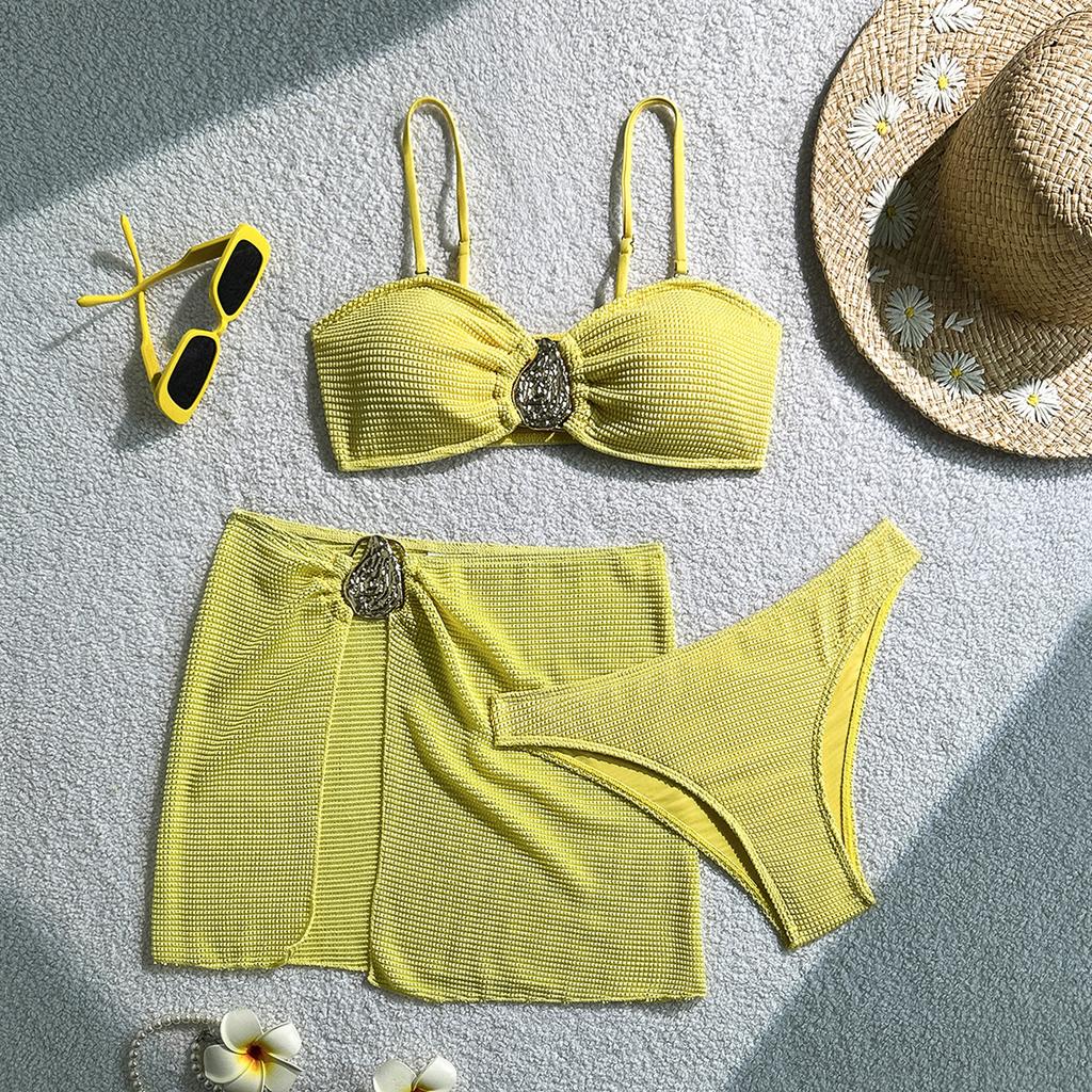 2026 Beach Vacation Three-piece Short Skirt Swimsuit Bikini