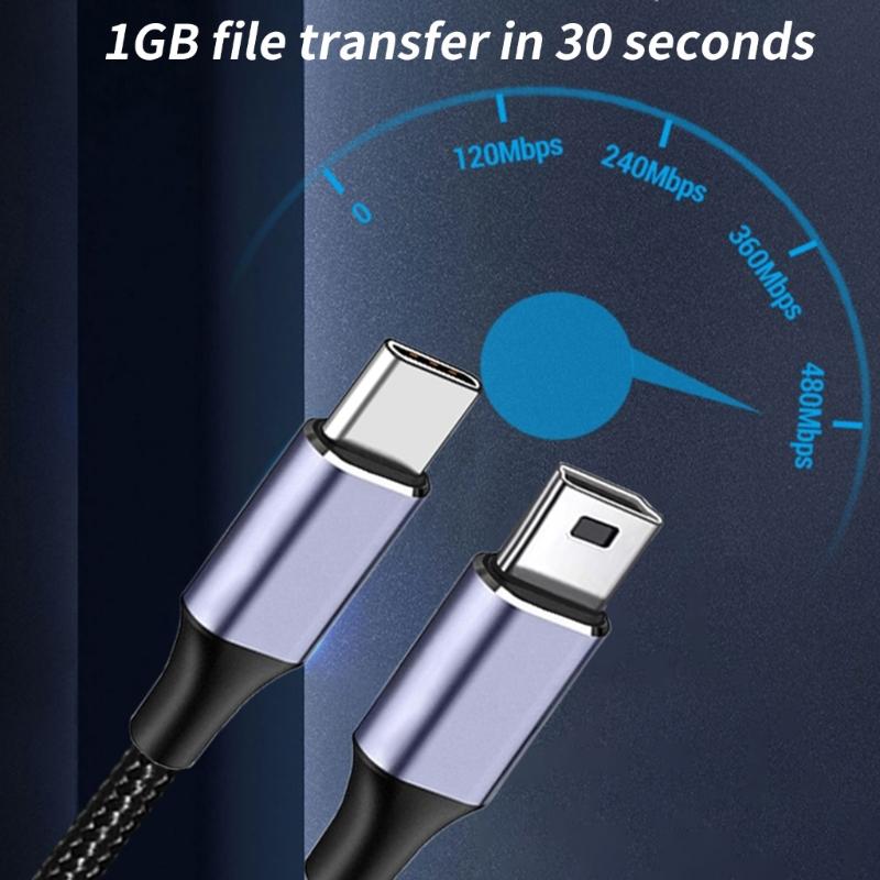 High Speed USB C To USB Charging Cable, Type C Male To USB Male Sync Cable for Camera