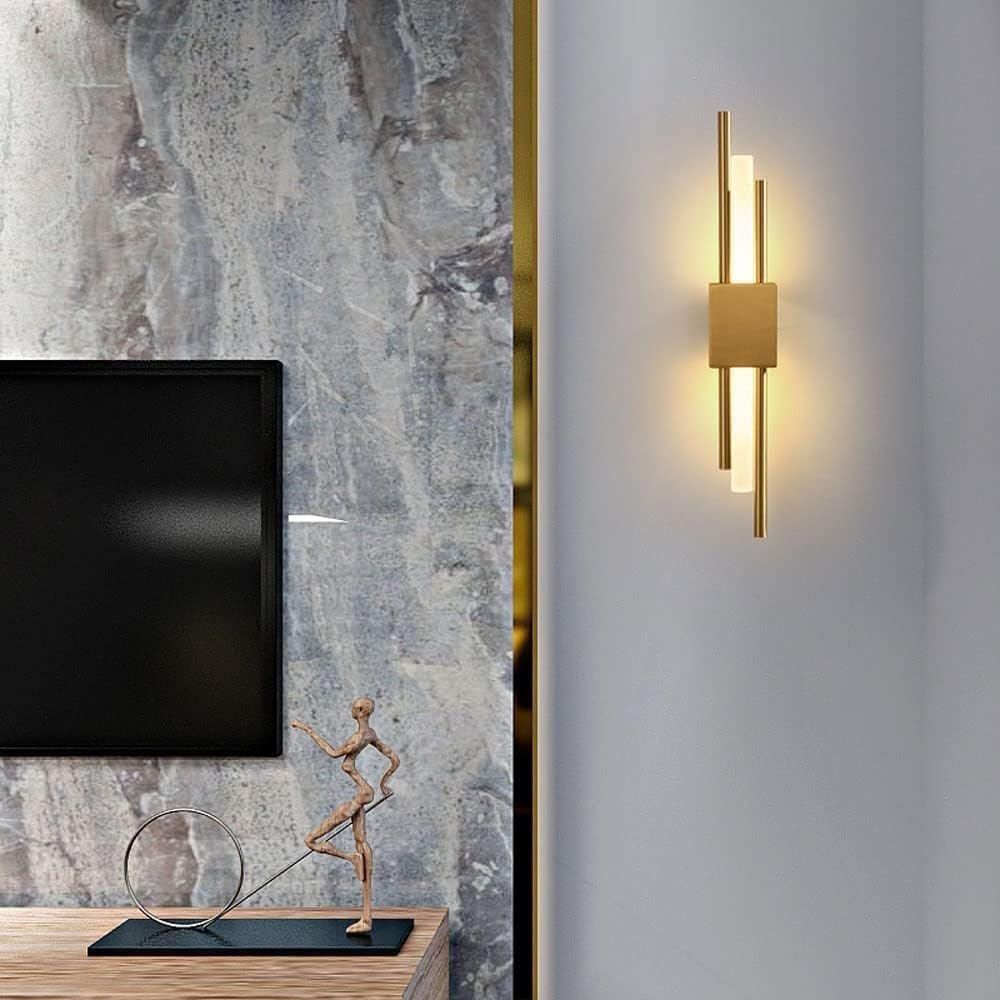 Nordic Creative Simple Retro Gold Strip Wall Lamp  Suitable for Bedside/Entrance/Stairs  Gold