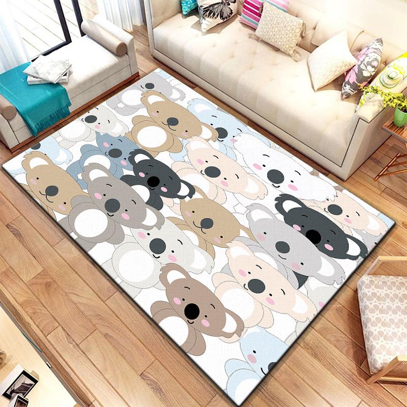 Teppich mit Cartoon-Spleißtieren, groß, Teppich für Wohnzimmer, Schlafzimmer, Sofa, Dekoration, Fußmatte, Küche, rutschfeste Bodenmatte, Picknick