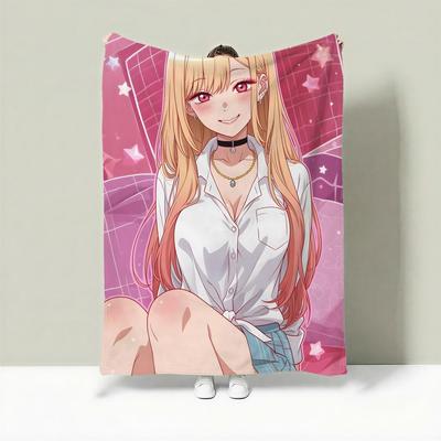 Anime M-My Dress-Up Darling Throw Lightweight 240g Flannel Blanket Soft Skin-friendly for Summer Cooling