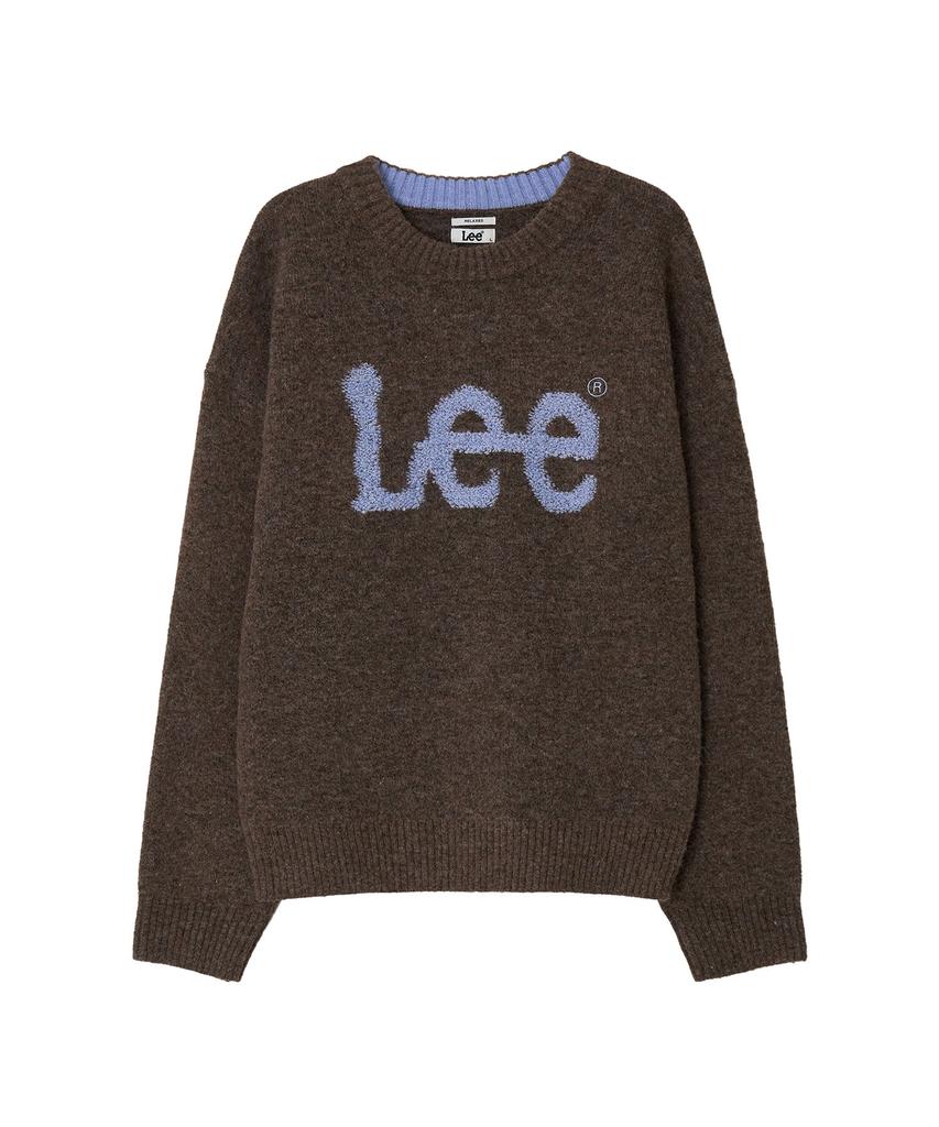 LEE Boucle Big Twitch Logo Knit Chocolate