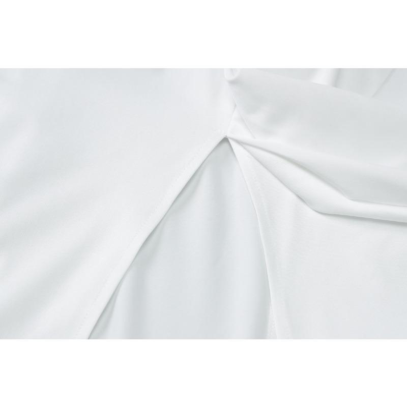 Dámské šaty bez ramínek jednobarevné módní sexy plisované slim