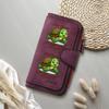 Cute Turtle Printed Leather Wallet Slow Down Life Motto Casual Daily Credit Card Holder Portable Fashion Women Purse