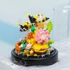 Non-Toxic Micro Building Block Flower With Dust Cover Mini Eternal Life Bouquet Assembling Toys For Kid Brick Ornament Decor Romantic Gift