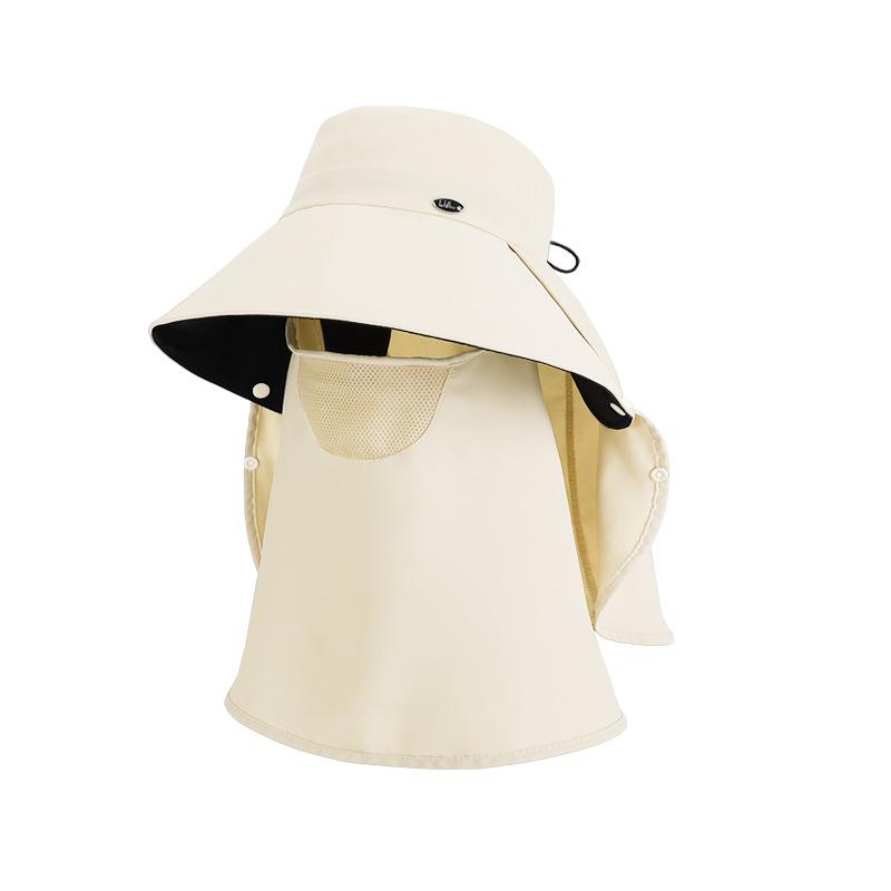 Spring Summer Sun Hat Women's Outdoor Cycling Removable Mask Sunscreen Hat Big Hat Brim Shawl Neck Protection Fisherman Hat