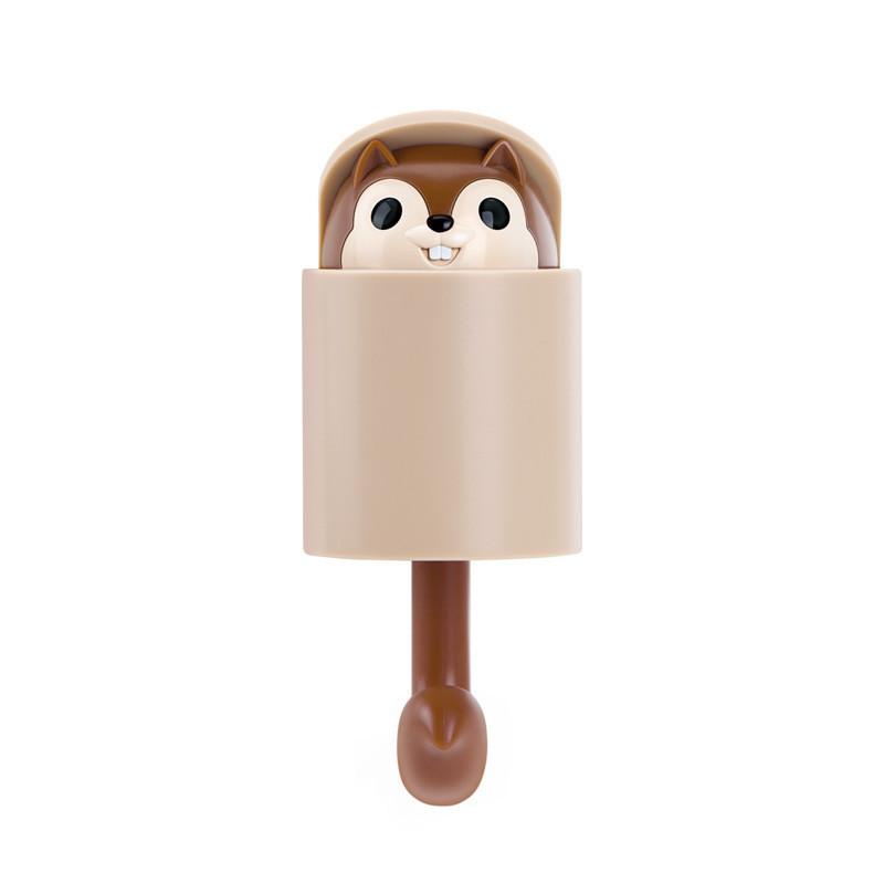 Squirrel-type Sticky Wall Hook Pop-up Smiling Squirrel Wall Keychain Creative Hook With Strong Adhesive Wall Hook For Home