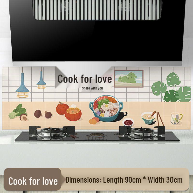 High-Temperature Resistant, Fireproof, Waterproof Kitchen Wall Sticker - Oil & Stain Proof for Stove, Range Hood, and Tile