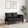 VidaXL Chaise Longue with Cushions Black Faux Leather, Upholstered Sofa, Sofa for Bedroom, 2-seater Sofa, 4007563