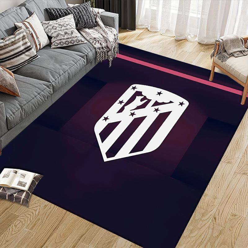 Club Atletico De Madrid2 Flannel Pattern Square Carpet,Area Rug,Carpet Rug for Living Room Bedroom Sofa Playroom Decor,Non-slip Floor Mat