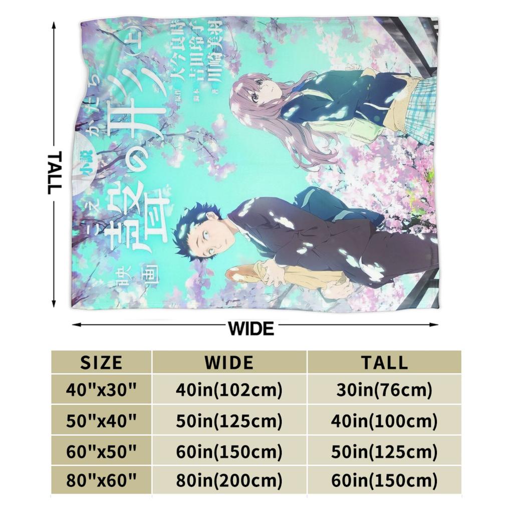 A Silent Voice Accessories Blanket Warm Cozy Fluffy  Throw Blankets for Bed 50x60 Inches Multi-size Bedspread