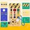LED Light Switch Busy Board Toddler Light-up Switch Control Wooden Board Fine Motor Skills Kids Educational Learning Activity Game Board Toy
