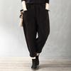 European & American Women's Corduroy Pants - Elastic Waist, Pocketed, Loose Fit, Tapered Leg, 2026 Autumn/Winter Collection