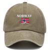Adjustable Washable Baseball Cap with Norway Lettering And Norwegian Flag Design Perfect for Outdoor Activities Camping Par