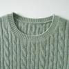 Conscien Aurora Cashmere Cable Knit Short Sleeve Round Neck Sweater