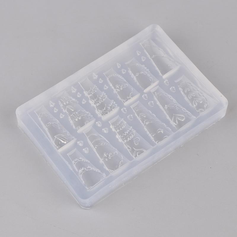 Moule Acrylique 3D Gâteau Crème Jupe Nœud Ruban Décorations Nail Art Design DIY Modèle Moule Silicone Nail Art Pour Charms Ongles