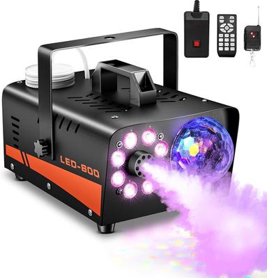 Smoke Machine with Disco Ball Lights, 600W and 4000CFM with 13-Color LED Effects, Wired And Wireless Remote Controls, Ideal for Indoor, Outdoor,