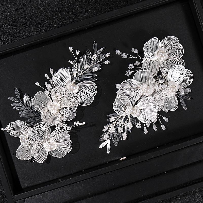 Bridal Wedding Headband Flower Pearl Hairpin Hair Accessories for Women Hair Jewelry Party Bride Headpiece Bridesmaid Gift noiva