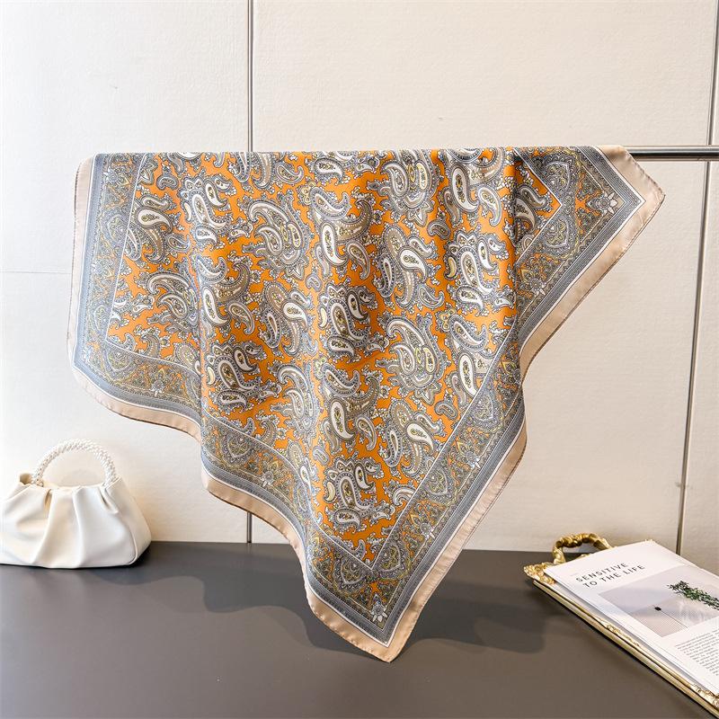 2026 New Paisley Print 70*70cm Square Scarf Women Neck Tie Soft Satin Neckerchief Female Foulard Headband Hijab Decorate Hand