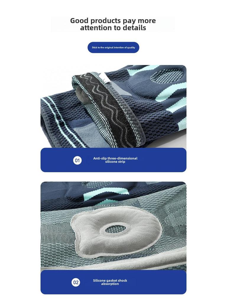 Prodyšné silikonové chrániče kolen pro ochranu menisku, design s dvojitým popruhem pro basketbal a cyklistiku