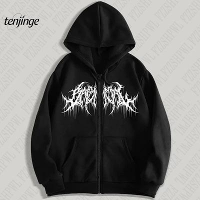 Y2K Hoodie, Unisex, met Patroonprint, Hip-hop Stijl, Gothic, Lange Mouwen, Winter, High Street Merk