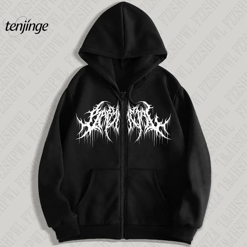 Y2K Hoodie, Unisex, with Pattern Printing, Hip-hop Style, Gothic, Long-sleeved, Winter, High Street Brand