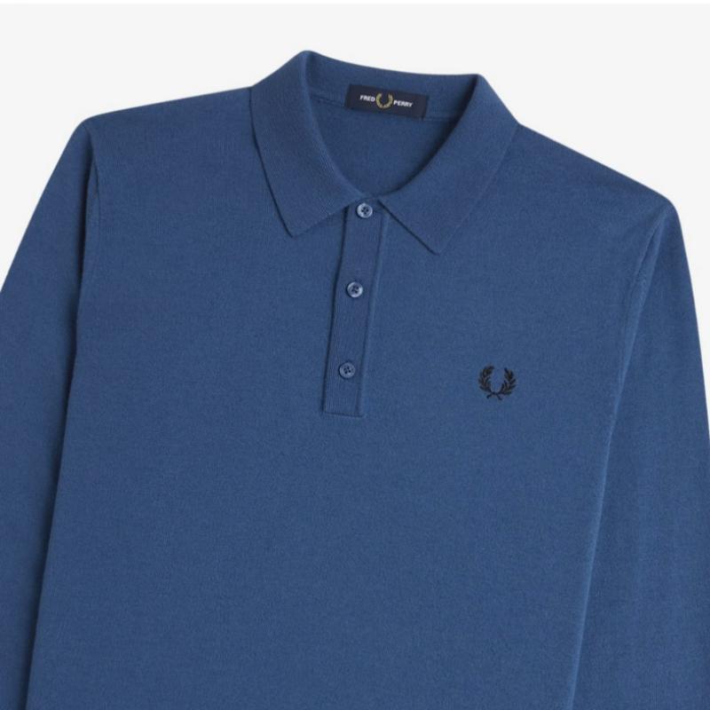 Fred Perry [sharp] Long Sleeve Classic Knit Shirt   Midnight Green Afpm2434535 963