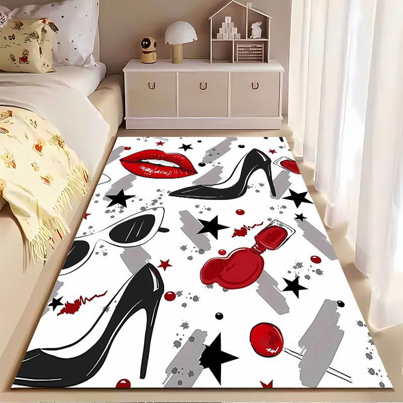Fashion Icons Pattern Carpet Suitable As a Non-slip Mat for the Living Room or Bedroom Sofa