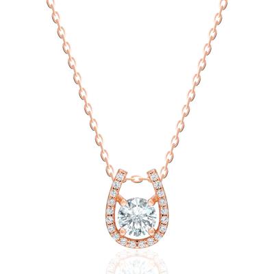 Necklace for Women In the Magazine Bijin Quality Horseshoe Cubic 925 Silver [La Paume] [Featured Women's Hyakka/Highest Sparkle] Design, Horseshoe,