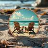 2d Flat 20*20cm, Circular Wooden Sign, A Symbol of Leisurely Time By The Seaside, A Unique, Durable, and Easy To Hang Wooden Decoration, Suitable