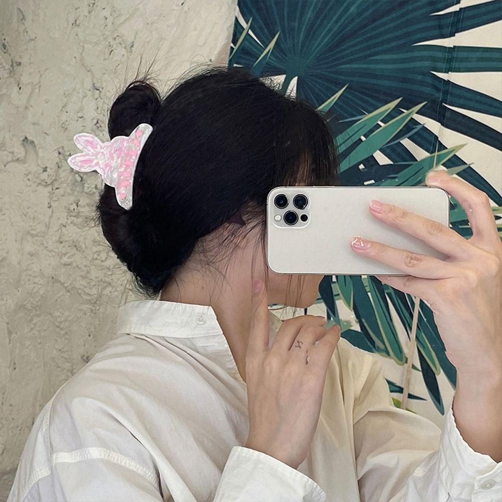 

Hairgrips Letter Fashion Headdress Acetate Hair Claw Women Hair Clips Rabbit Korean Shark Clip