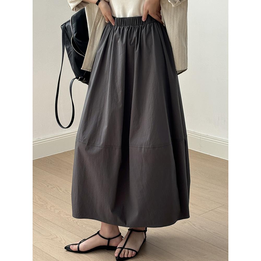 

Юбки-бутоны с высокой талией Johnature Мешковатый стиль Весна Лето Простые Юбки для женщин с эластичной талией L