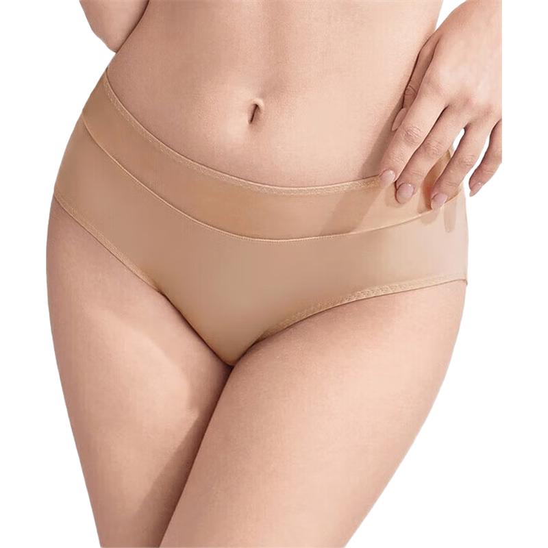 Oudifen Women's Mesh Panel Mid-Waist Seamless Briefs XP4509