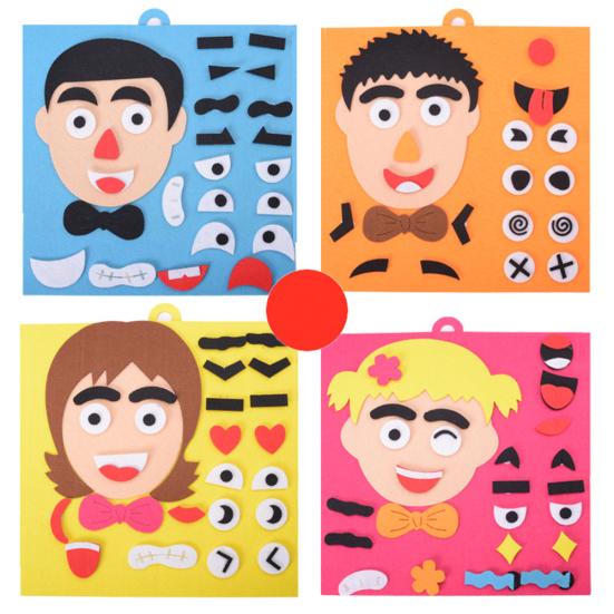 Non-Woven Five Sense Organs DIY Assembling Puzzle Jigsaw Children Training Toy