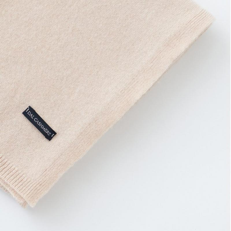 Dal Cashmere Premium Cashmere 100 Knit Scarf Beige Shawl