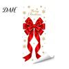 Holiday Window Decorations Static Glass Sticker, Christmas Theme Bow Pattern Print, Removable Door Electrostatic PVC Film for Home And Store