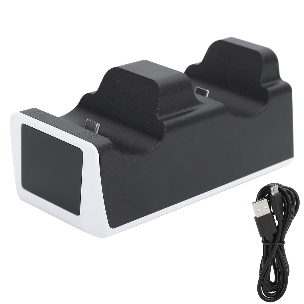 Dual Charger Controller Stand Desktop Charger for PS5 Gaming Console Joystick with LED LightBlack