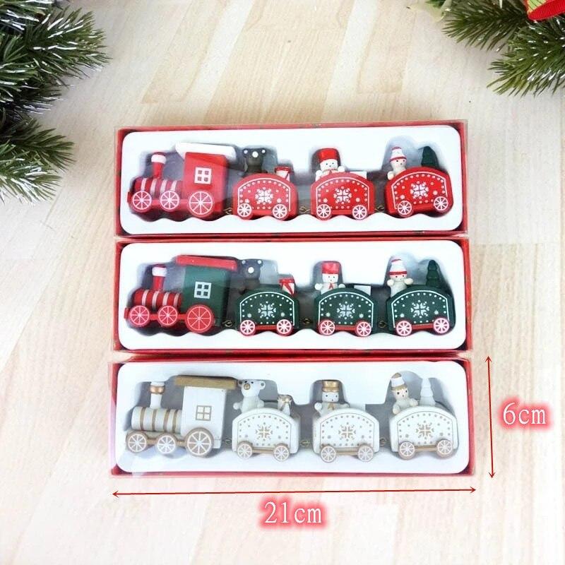 Wooden Train Decoration Home Santa Claus Christmas New Year Christmas Children Gifts Toys