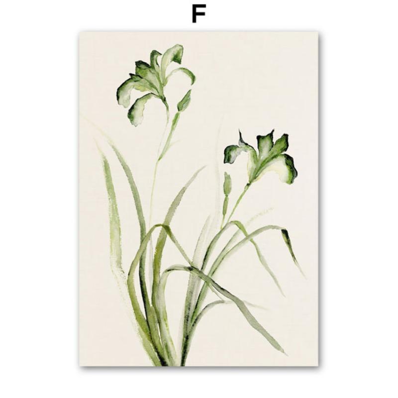 Green Girl Leaves Flower Abstract Landscape Wall Art Canvas Painting Oil Posters And Prints Wall Pictures For Living Room Decor