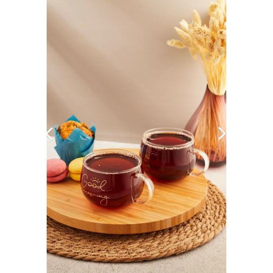 

Good Morning 400 ml 2 li Cam Kupa Magnolya Bardağı 13769