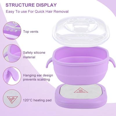 Silicone Wax Warmer Foldable Wax Heater 100W Electric Hot Wax Warmer Machine 400ml Hair Removal Wax Machine for Hair Removal