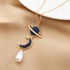 Cold Wind Sweater Chain Star And Moon Cherish Pearl Water Drop Long Necklace Women'S Accessories