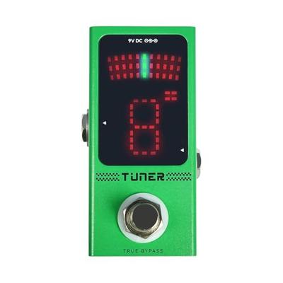 Btuty Guitar Tuner Pedal, High Accuracy, Fast Response, Compact Metal Body, Durable Design, Ideal for Live Performances and Studio Use, Green, Dimensi