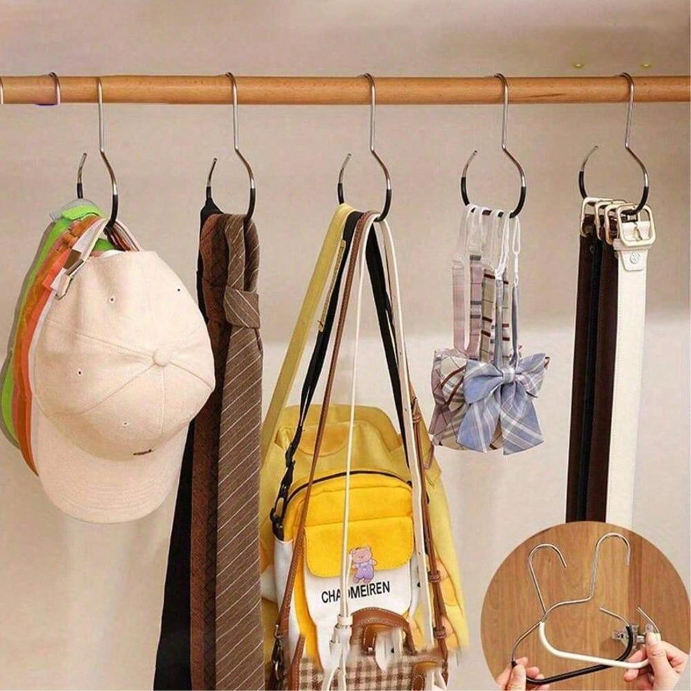Multi-Functional Home Closet Hooks Creative Round Ring Hangers for Hats Coats Space-Saving Durable Wardrobe Organizer