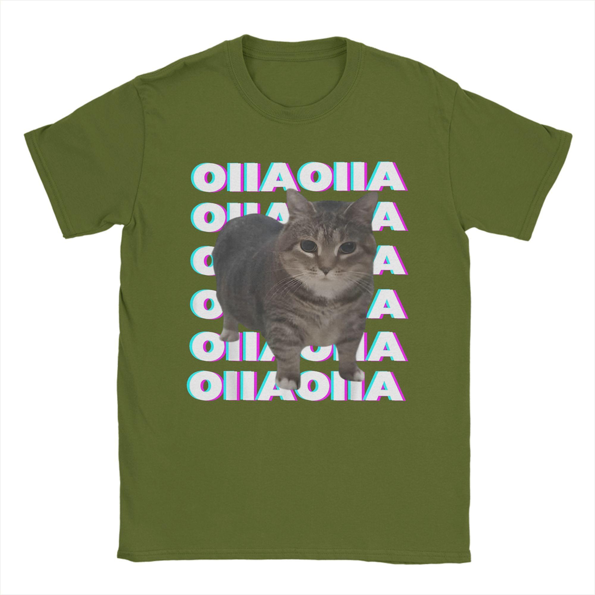 

OIIA OIIA Spinning Cat Meme Glitch Disco Men s T Shirt Funny Trendy Tees Short Sleeve Round Collar T-Shirt Cotton Gift Clothing XXXXL армія зелений колір