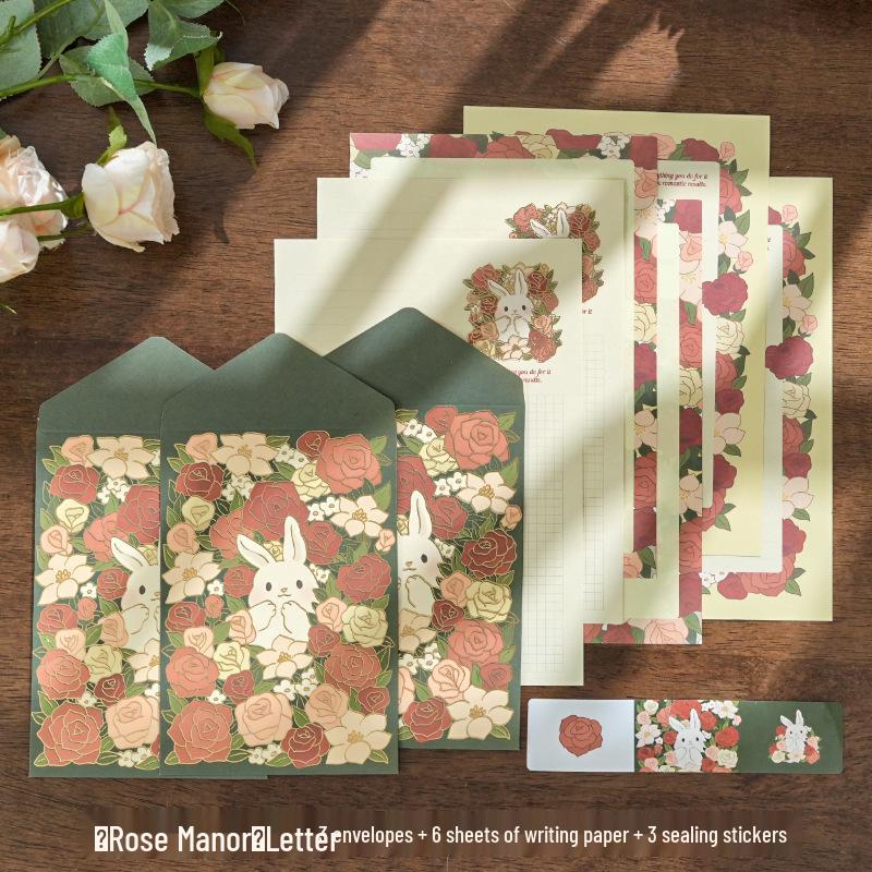 Romantisches Märchen Goldfolien Grußkarten- & Umschlagset – DIY Nachrichten Briefkopf in 4 Stilen