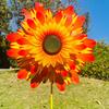 Sunflower Pinwheel 3-Tier Sunflower Garden Wind Spinner Ground Insert Yard Decor Windmill for Patio Lawn Decoration