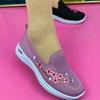 Sneakers for kvinner Mesh pustende blomsterkomfort morsko myk ensfarge Mote damesko lettvekt