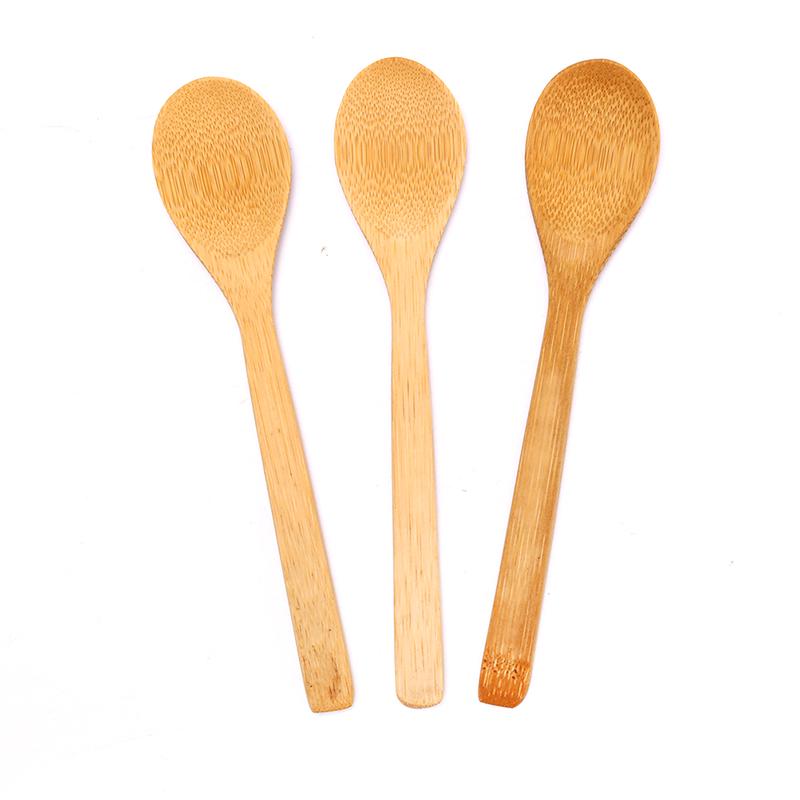 Wooden Round Bamboo Spoon Soup Tea Coffee Salt Spoon Jam Scoop Kitchen Tools