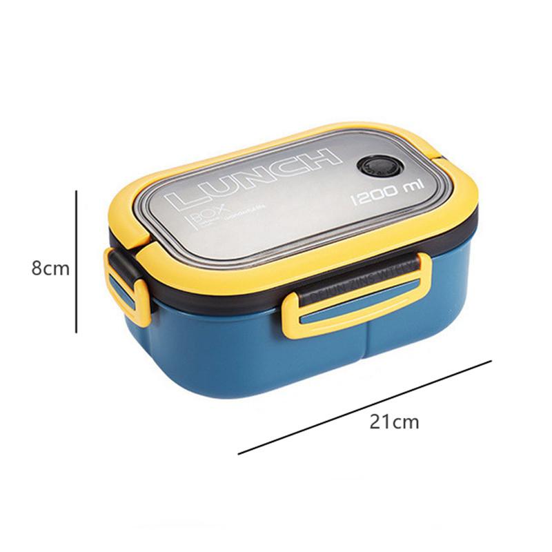Student Lunch Box Thickened PP Plastic Material Partition Double-deck Bento Lunch Box Can Be Heated By Microwave Oven Lunchbox